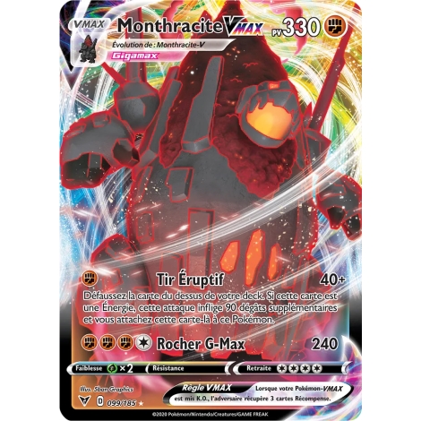 Monthracite 099/185 : Joyau Holographique rare VMAX de l'extension Pokémon Épée et Bouclier Voltage Éclatant