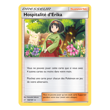 Hospitalité d'Erika 140/181 : Joyau Holographique rare de l'extension Pokémon Duo de Choc