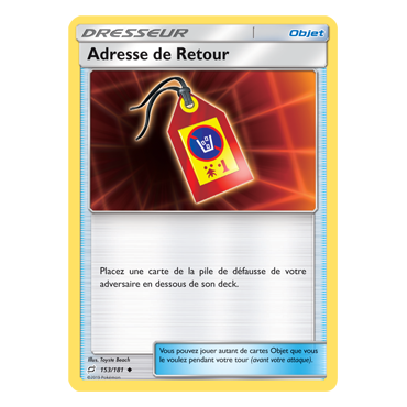 Carte Adresse de Retour - Peu commune de Pokémon Duo de Choc 153/181