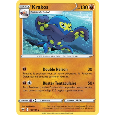 Découvrez Krakos, carte Rare (Brillante) de la série Épée et Bouclier Voltage Éclatant