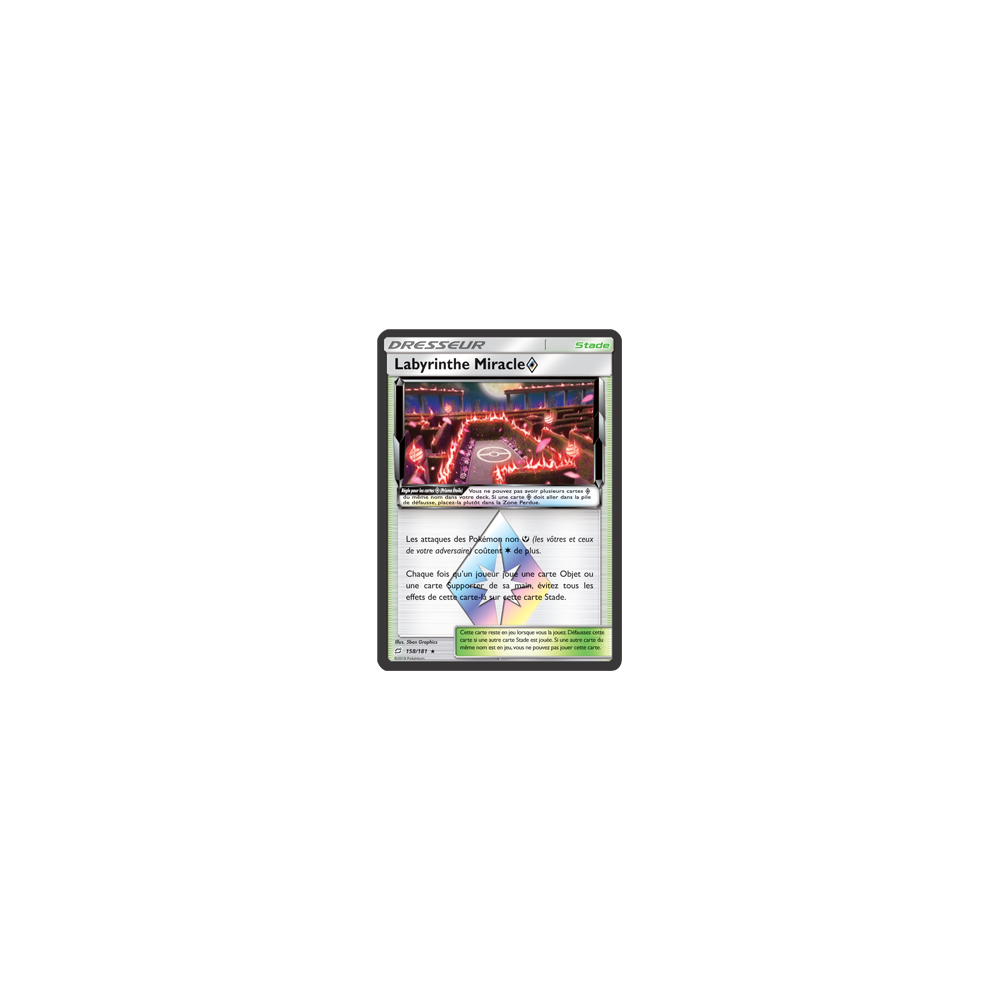 Carte Labyrinthe Miracle - Prisme Étoile rare de Pokémon Duo de Choc 158/181