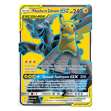 Pikachu et Zekrom 162/181 : Joyau Ultra rare de l'extension Pokémon Duo de Choc