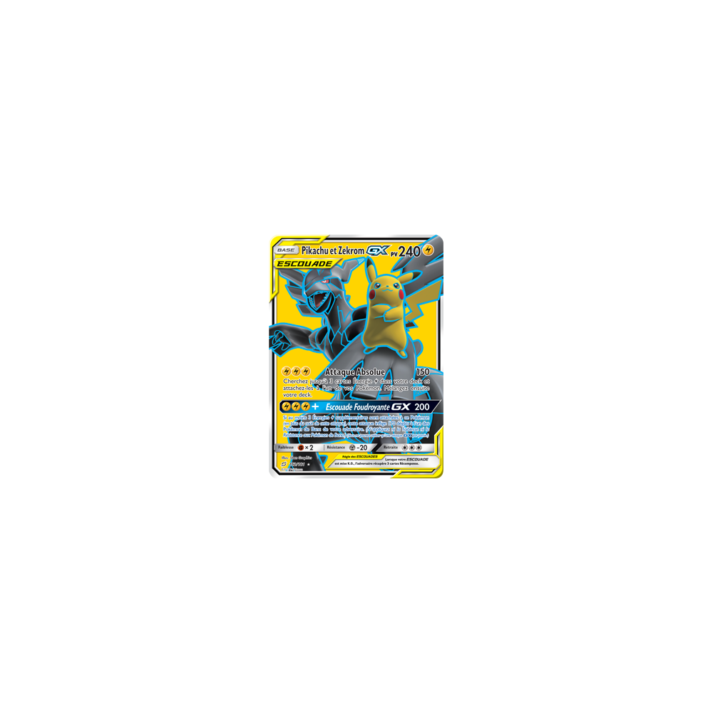 Pikachu et Zekrom 162/181 : Joyau Ultra rare de l'extension Pokémon Duo de Choc