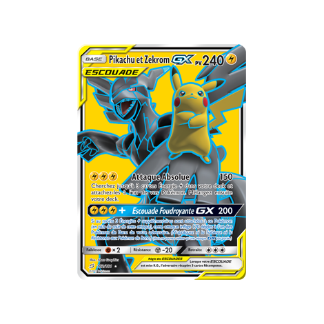 Pikachu et Zekrom 162/181 : Joyau Ultra rare de l'extension Pokémon Duo de Choc