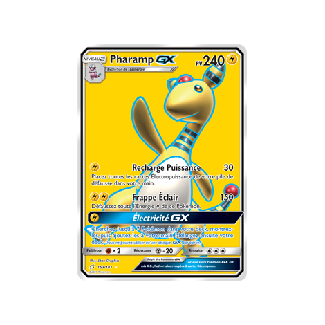 Pharamp 163/181 : Joyau Ultra rare de l'extension Pokémon Duo de Choc