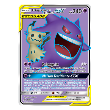 Carte Ectoplasma et Mimiqui - Ultra rare de Pokémon Duo de Choc 164/181