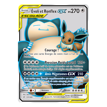 Évoli et Ronflex 171/181 : Joyau Ultra rare de l'extension Pokémon Duo de Choc