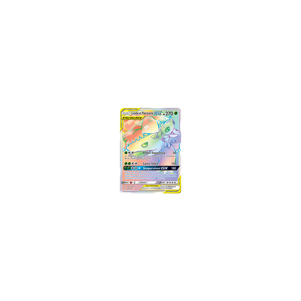 Celebi et Florizarre 182/181 : Joyau Arc-en-ciel rare de l'extension Pokémon Duo de Choc