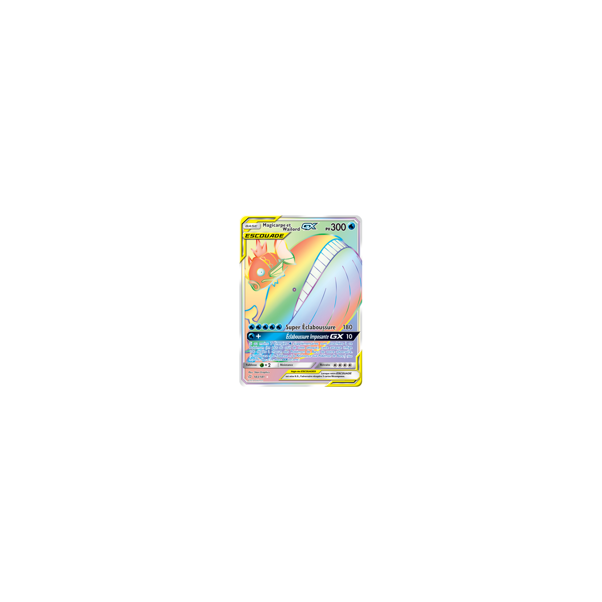 Magicarpe et Wailord 183/181 : Joyau Arc-en-ciel rare de l'extension Pokémon Duo de Choc