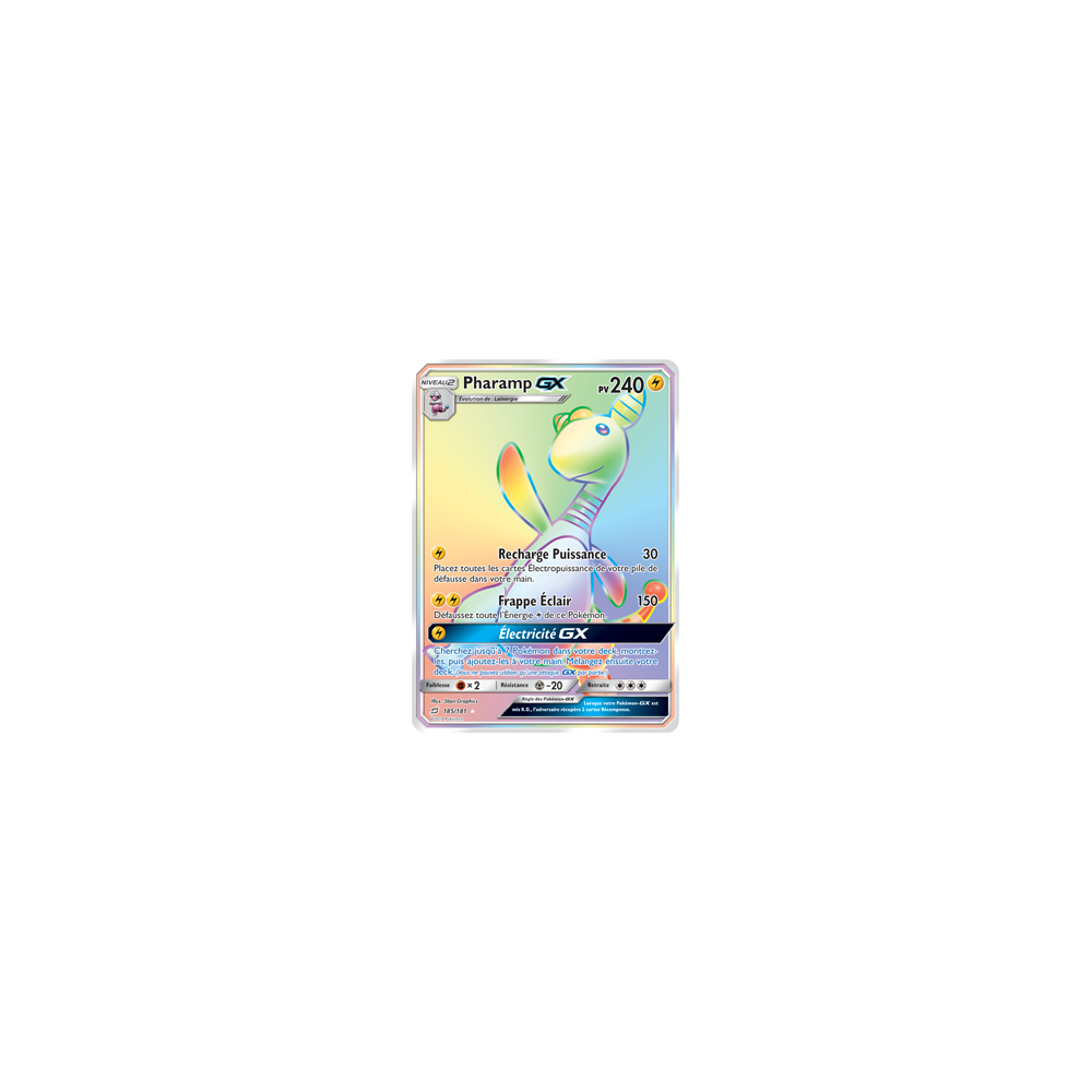 Pharamp 185/181 : Joyau Arc-en-ciel rare de l'extension Pokémon Duo de Choc