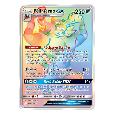 Carte Félinferno - Arc-en-ciel rare de Pokémon Duo de Choc 188/181