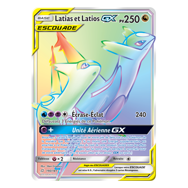 Carte Latias et Latios - Arc-en-ciel rare de Pokémon Duo de Choc 190/181
