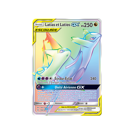 Carte Latias et Latios - Arc-en-ciel rare de Pokémon Duo de Choc 190/181