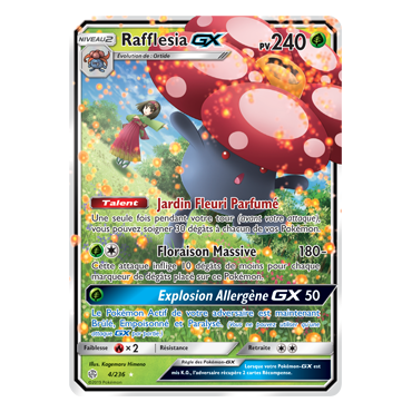 Carte Rafflesia - Holographique rare GX de Pokémon Éclipse Cosmique 4/236