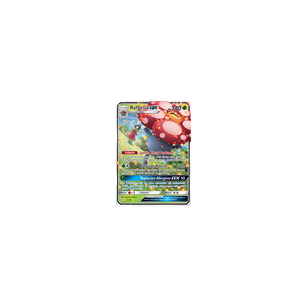 Carte Rafflesia - Holographique rare GX de Pokémon Éclipse Cosmique 4/236