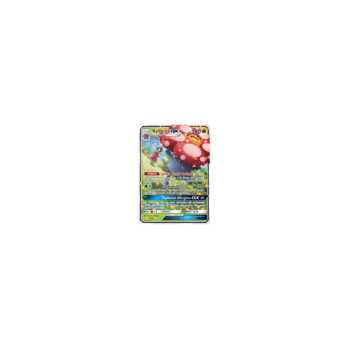 Carte Rafflesia - Holographique rare GX de Pokémon Éclipse Cosmique 4/236