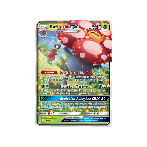 Carte Rafflesia - Holographique rare GX de Pokémon Éclipse Cosmique 4/236