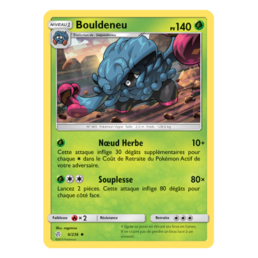Carte Bouldeneu - Peu commune de Pokémon Éclipse Cosmique 6/236