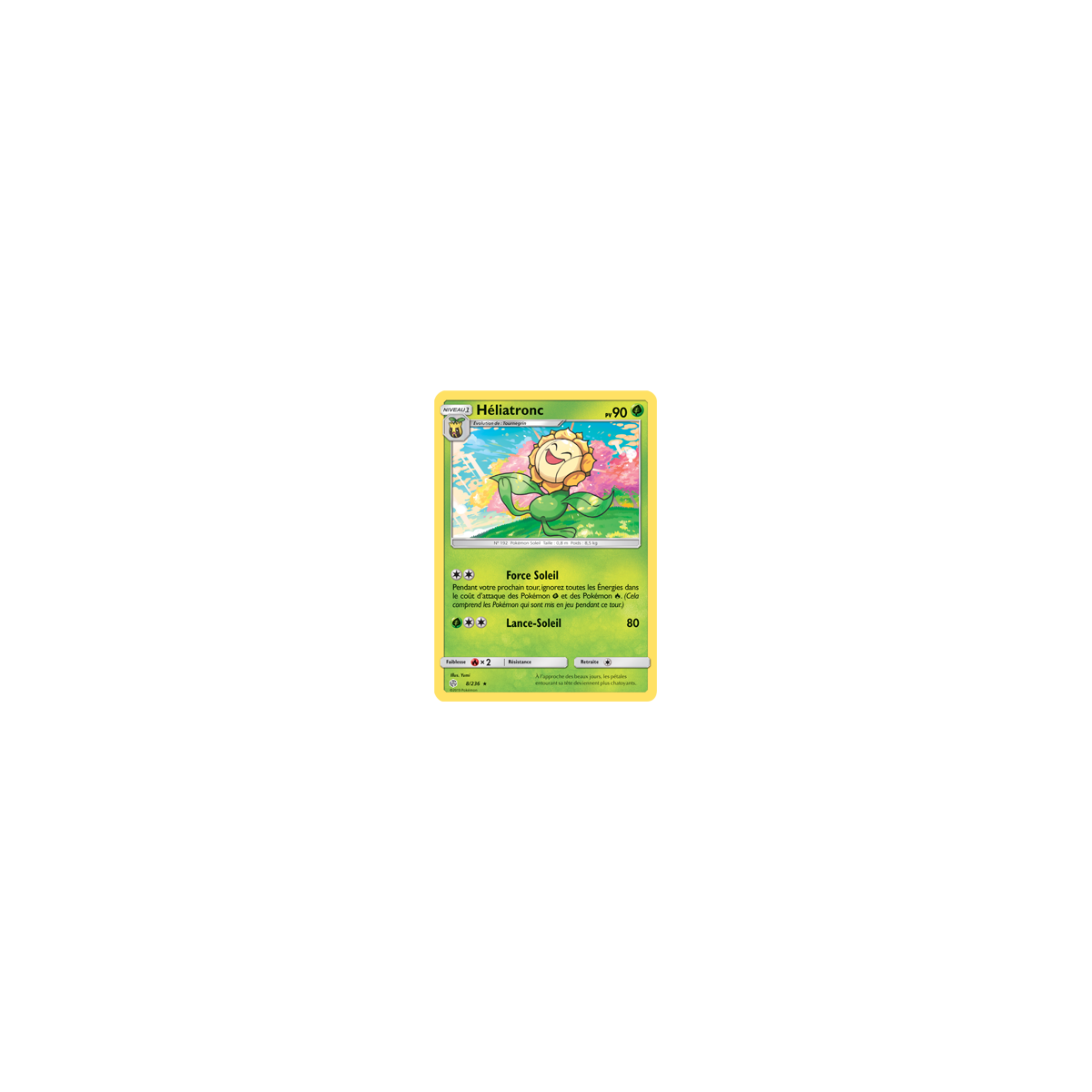 Héliatronc 8/236 : Joyau Rare de l'extension Pokémon Éclipse Cosmique