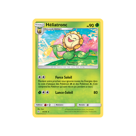 Héliatronc 8/236 : Joyau Rare de l'extension Pokémon Éclipse Cosmique