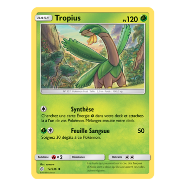 Tropius 12/236 : Joyau Peu commune de l'extension Pokémon Éclipse Cosmique