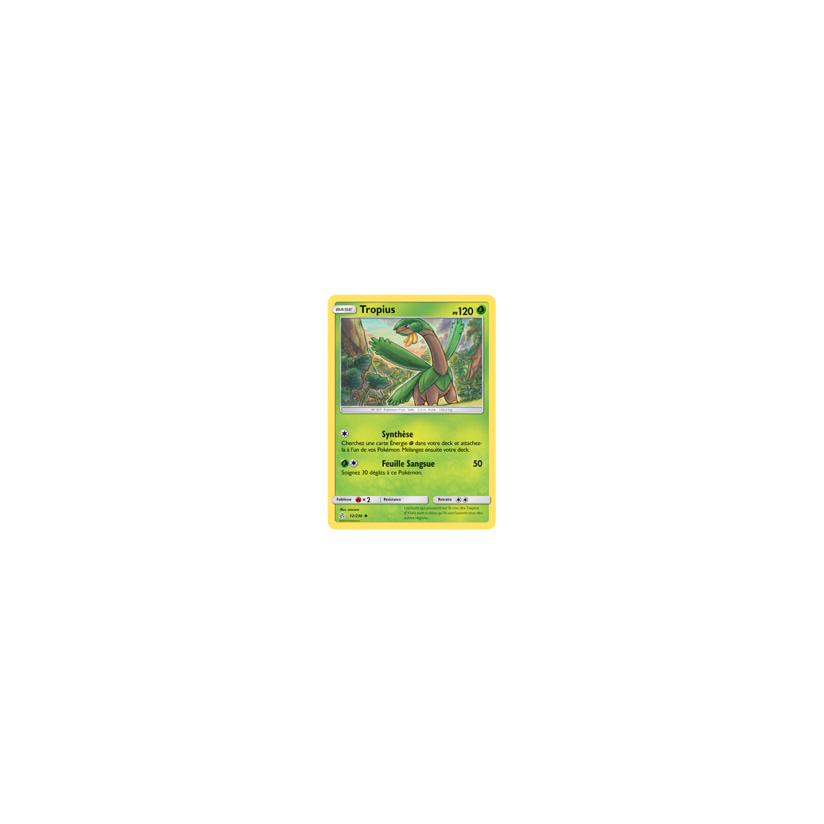 Tropius 12/236 : Joyau Peu commune de l'extension Pokémon Éclipse Cosmique