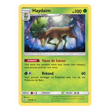 Haydaim 16/236 : Joyau Holographique rare de l'extension Pokémon Éclipse Cosmique