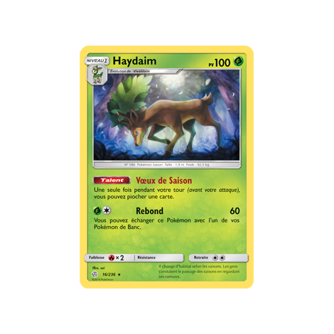 Haydaim 16/236 : Joyau Holographique rare de l'extension Pokémon Éclipse Cosmique