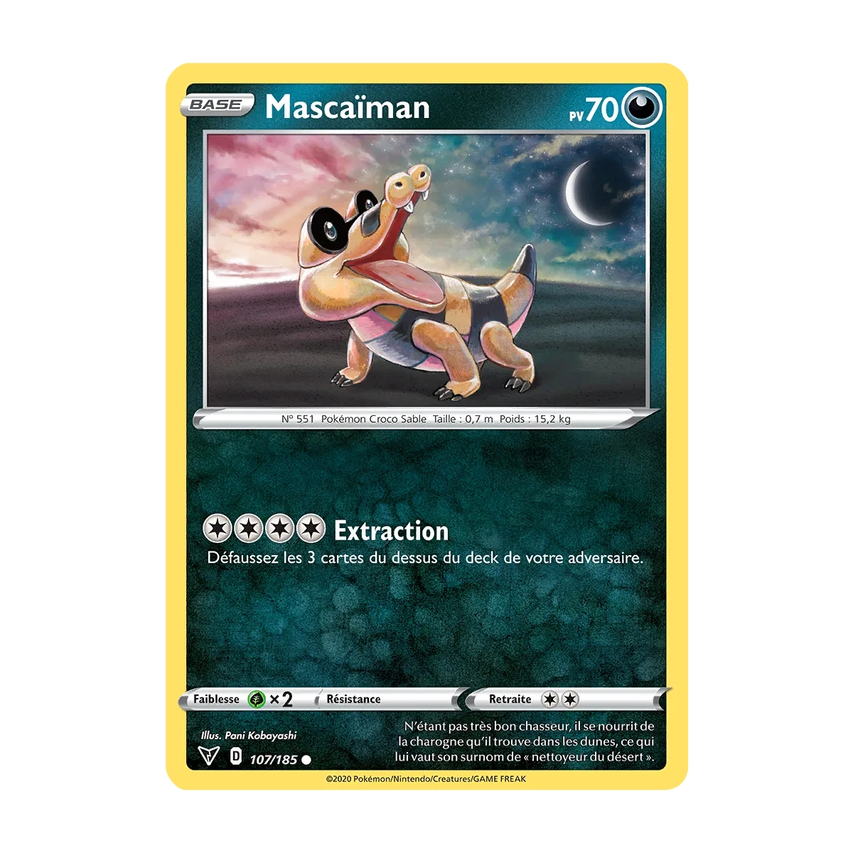 Mascaïman 107/185 : Joyau Commune (Brillante) de l'extension Pokémon Épée et Bouclier Voltage Éclatant