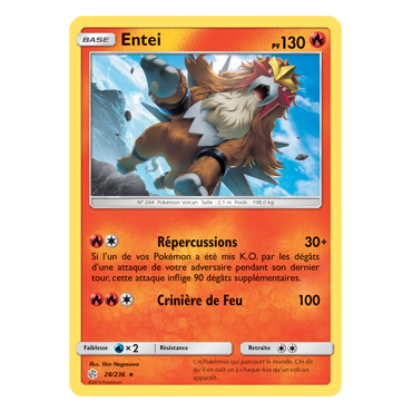 Carte Entei - Rare de Pokémon Éclipse Cosmique 28/236