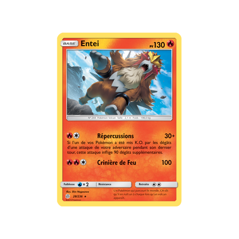 Carte Entei - Rare de Pokémon Éclipse Cosmique 28/236