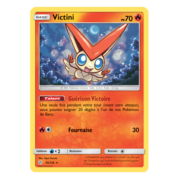 Victini 30/236 : Joyau Holographique rare de l'extension Pokémon Éclipse Cosmique