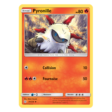 Carte Pyronille - Peu commune de Pokémon Éclipse Cosmique 34/236