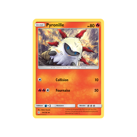 Carte Pyronille - Peu commune de Pokémon Éclipse Cosmique 34/236