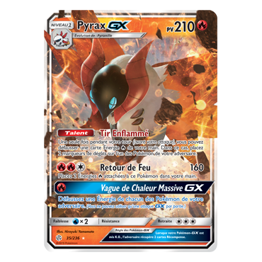 Pyrax 35/236 : Joyau Holographique rare GX de l'extension Pokémon Éclipse Cosmique