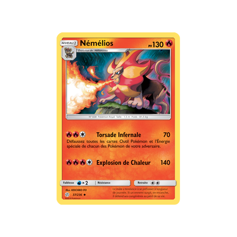 Carte Némélios - Peu commune de Pokémon Éclipse Cosmique 37/236