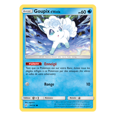 Carte Goupix d'Alola - Commune de Pokémon Éclipse Cosmique 39/236