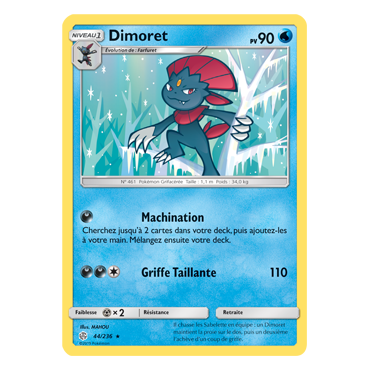 Carte Dimoret - Rare de Pokémon Éclipse Cosmique 44/236