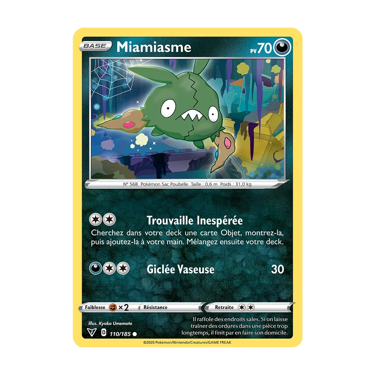 Miamiasme 110/185 : Joyau Commune (Brillante) de l'extension Pokémon Épée et Bouclier Voltage Éclatant