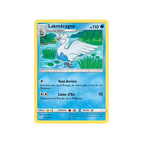 Lakmécygne 60/236 : Joyau Rare de l'extension Pokémon Éclipse Cosmique