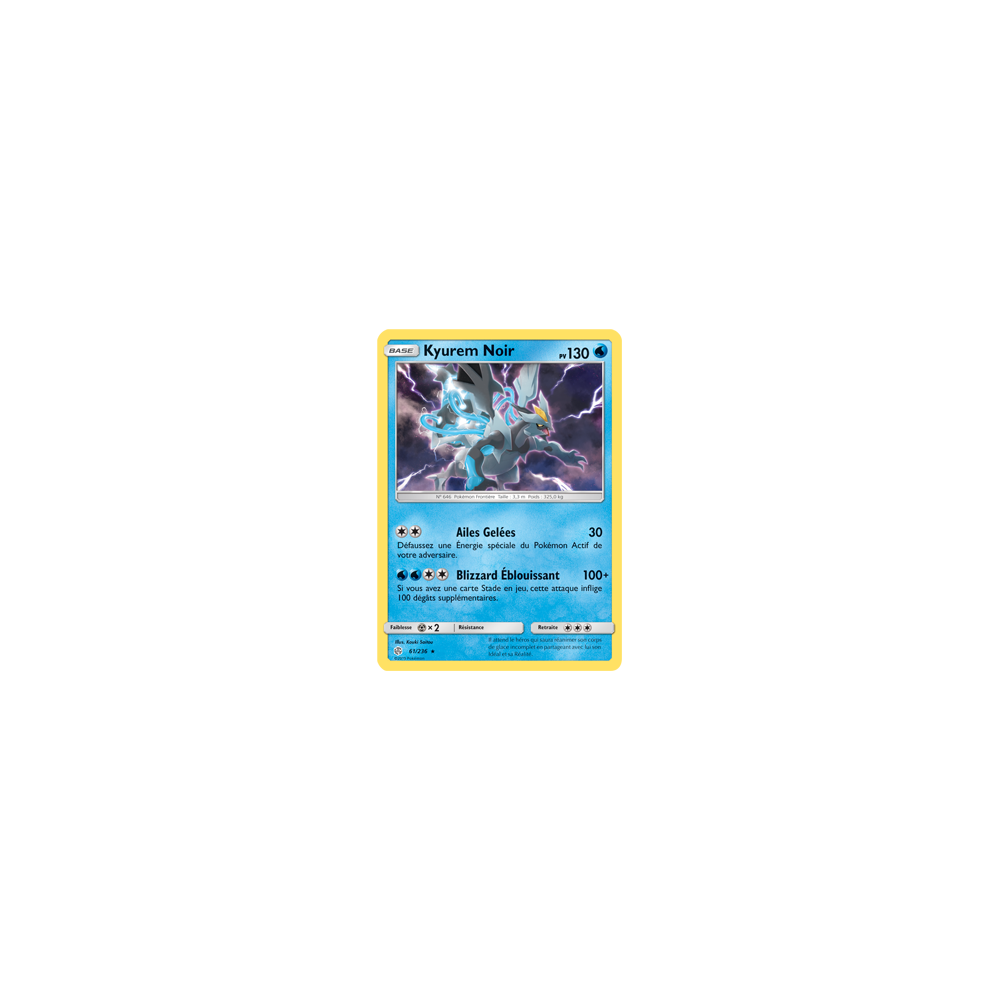 Kyurem Noir 61/236 : Joyau Holographique rare de l'extension Pokémon Éclipse Cosmique