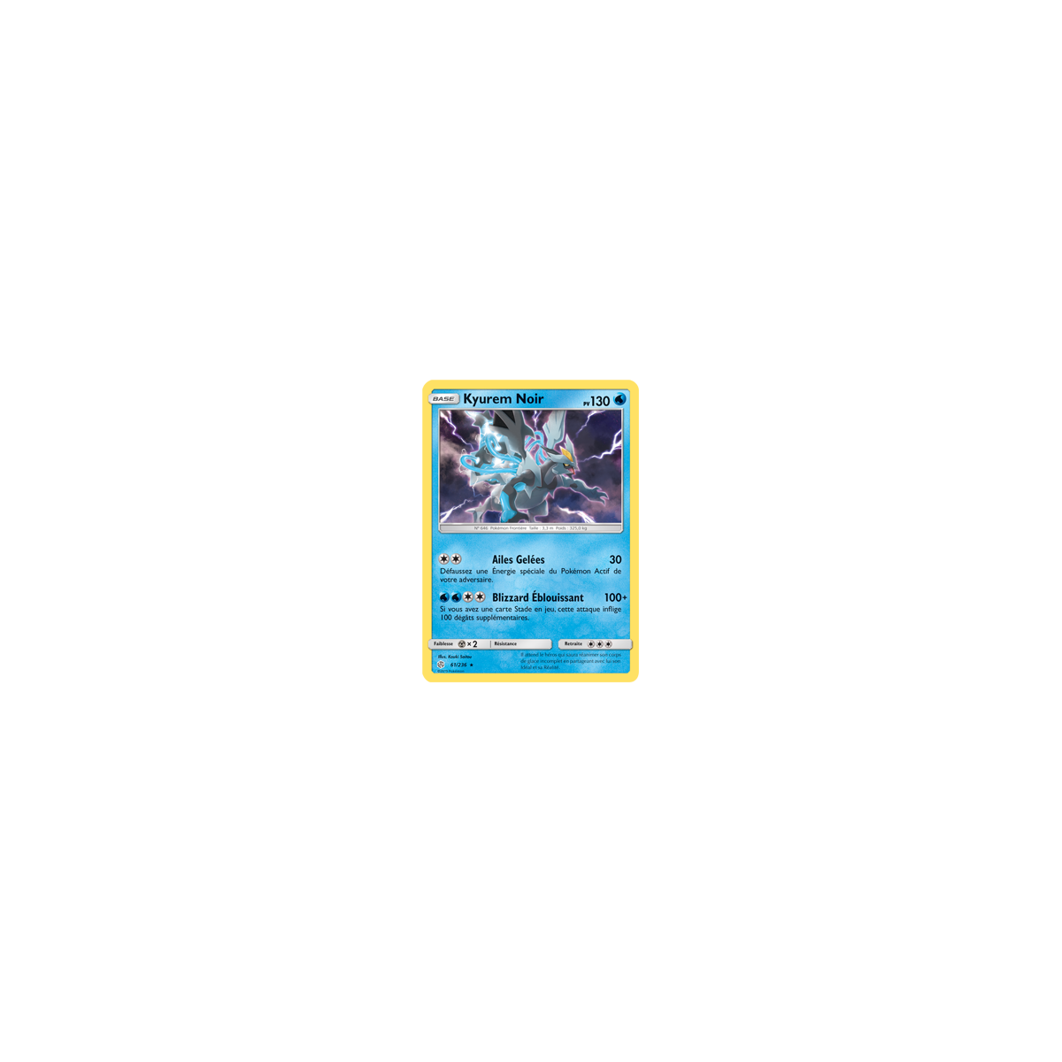 Kyurem Noir 61/236 : Joyau Holographique rare de l'extension Pokémon Éclipse Cosmique