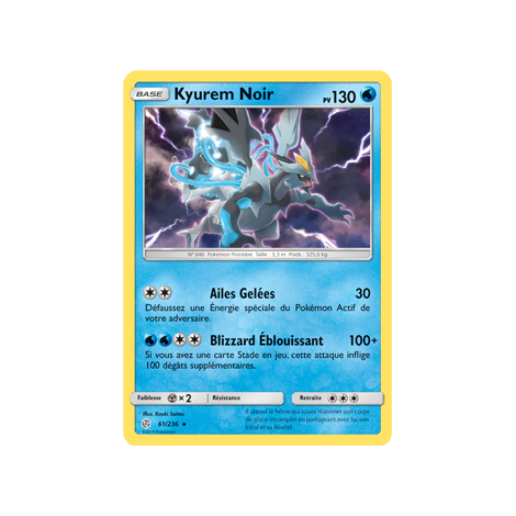 Kyurem Noir 61/236 : Joyau Holographique rare de l'extension Pokémon Éclipse Cosmique