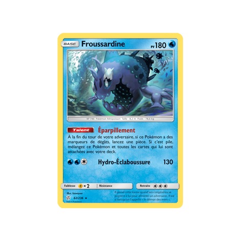 Froussardine 62/236 : Joyau Holographique rare de l'extension Pokémon Éclipse Cosmique