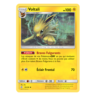 Voltali 70/236 : Joyau Peu commune de l'extension Pokémon Éclipse Cosmique