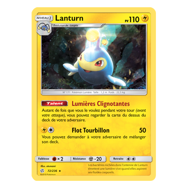 Découvrez Lanturn, carte Rare de la série Éclipse Cosmique