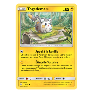 Togedemaru 73/236 : Joyau Peu commune de l'extension Pokémon Éclipse Cosmique