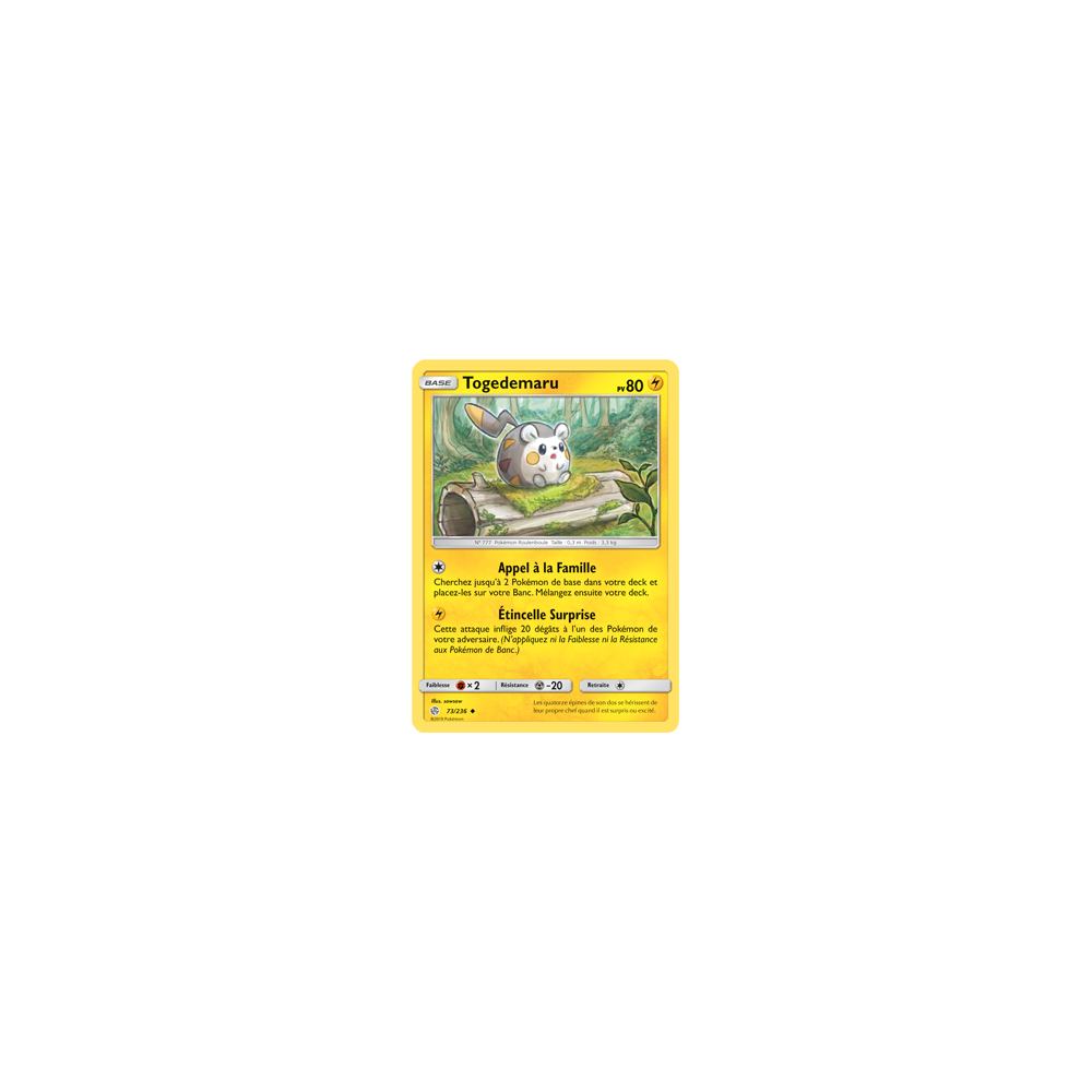 Togedemaru 73/236 : Joyau Peu commune de l'extension Pokémon Éclipse Cosmique