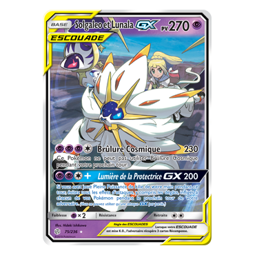 Découvrez Solgaleo et Lunala, carte Holographique rare GX de la série Éclipse Cosmique
