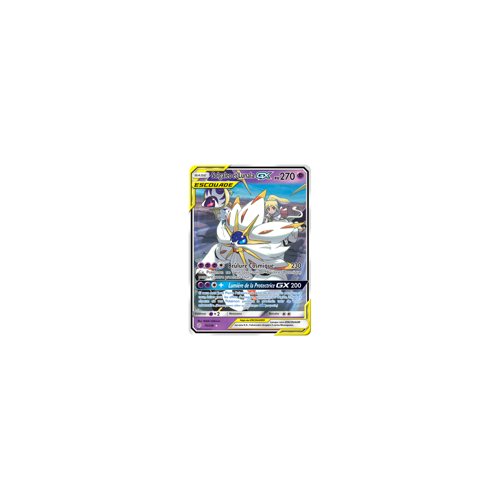 Découvrez Solgaleo et Lunala, carte Holographique rare GX de la série Éclipse Cosmique